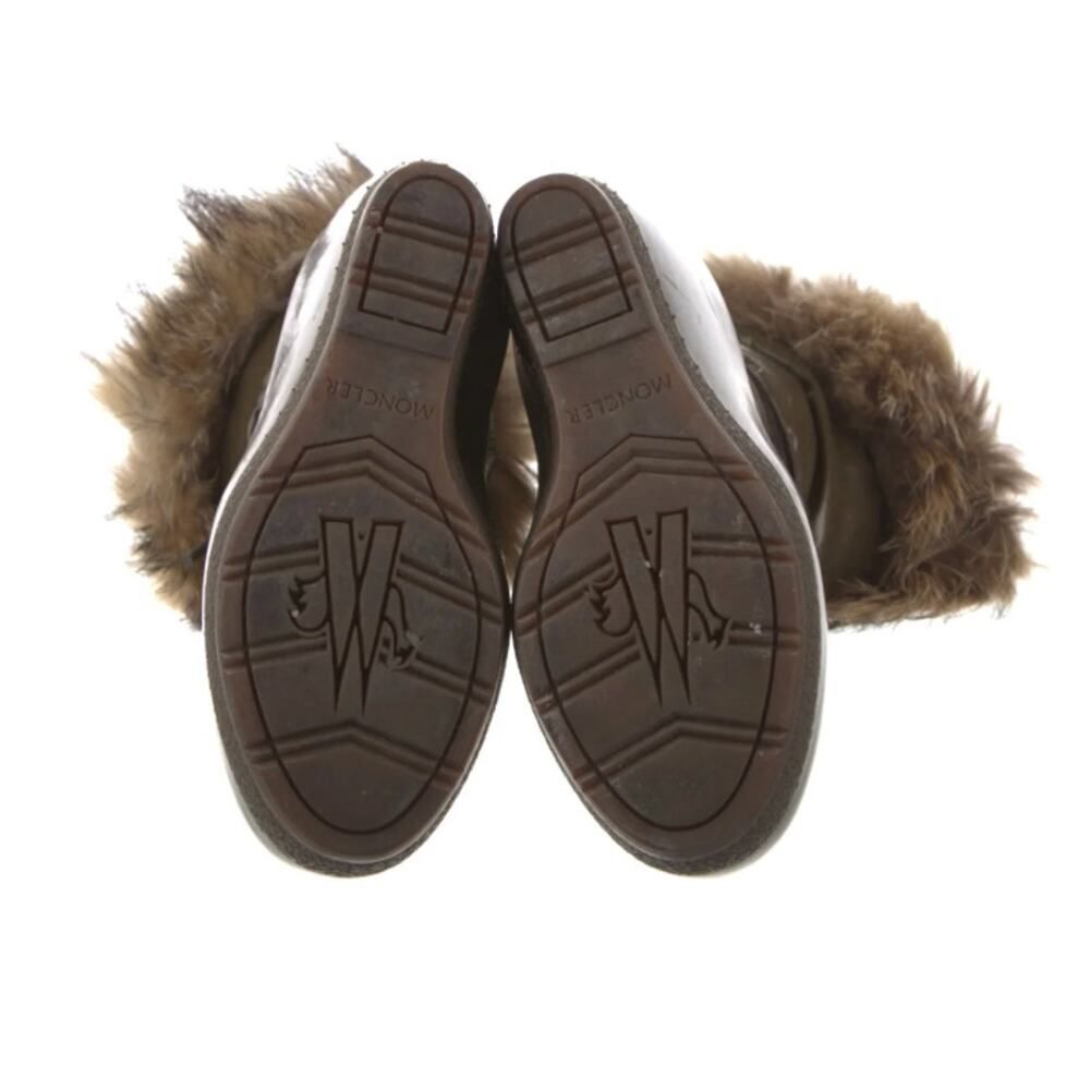 Moncler Nylon Fur Trim Lace-Up Boots - size 6 | US6, IT36 - Mocha Brown - Picture 8 of 13